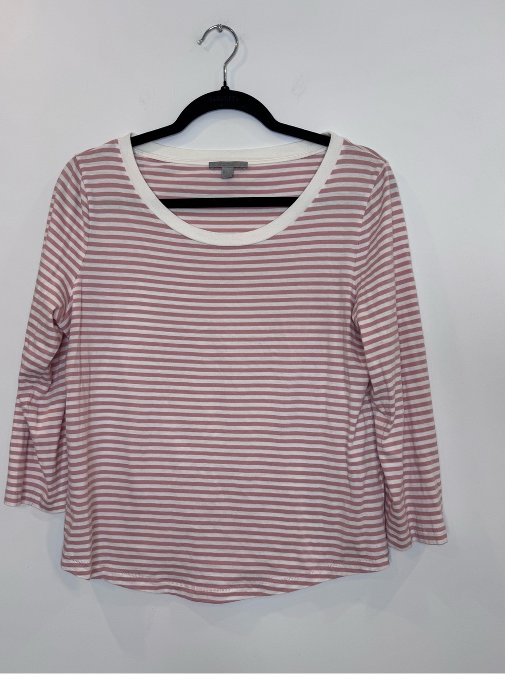 COS Striped Pink & White Scoop Neck Women's Top classic sz medium casual